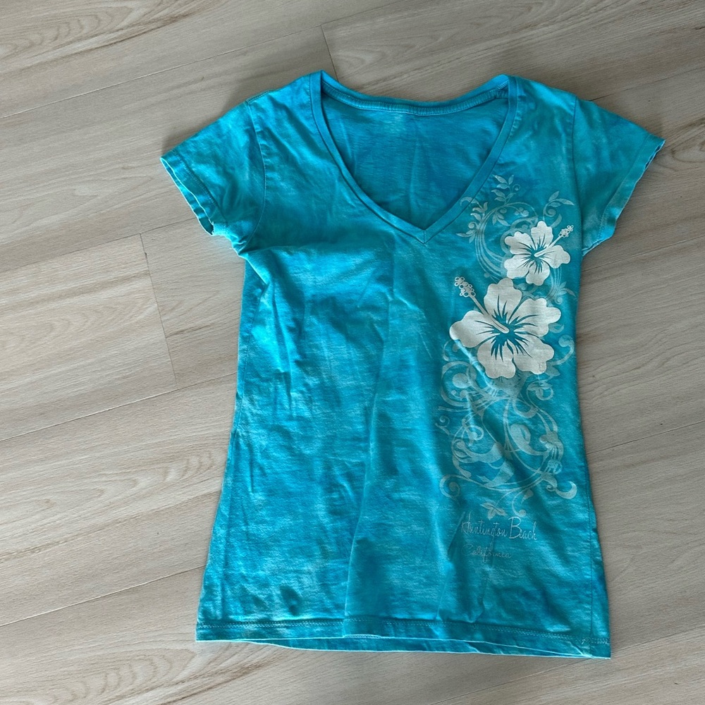 Blue cotton T-shirt